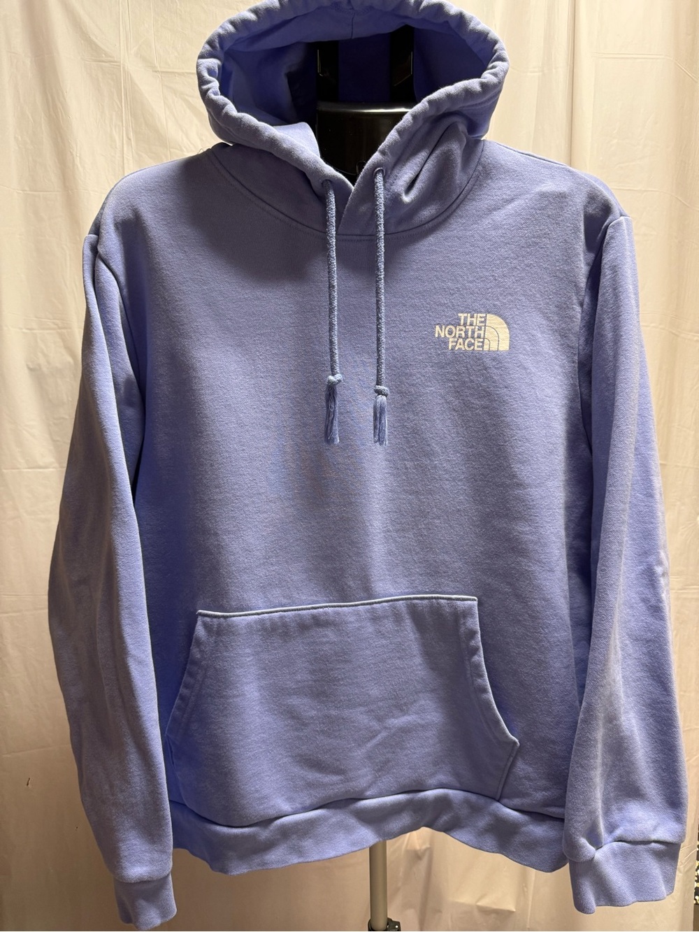 The North Face Womens XXL Blue Fleece Hoodie Logo Pullover Sweatshirt